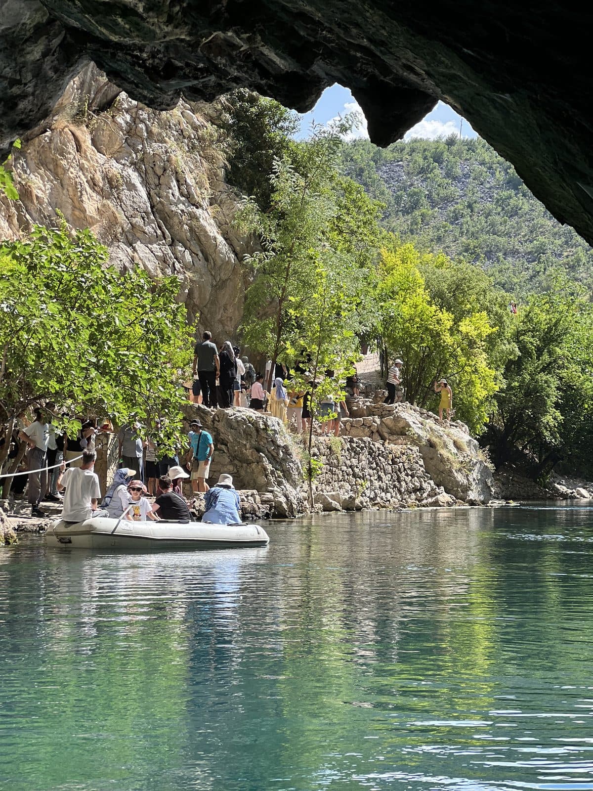 Guided boat trip into the turquoise spring cave near Blagaj, Bosnia