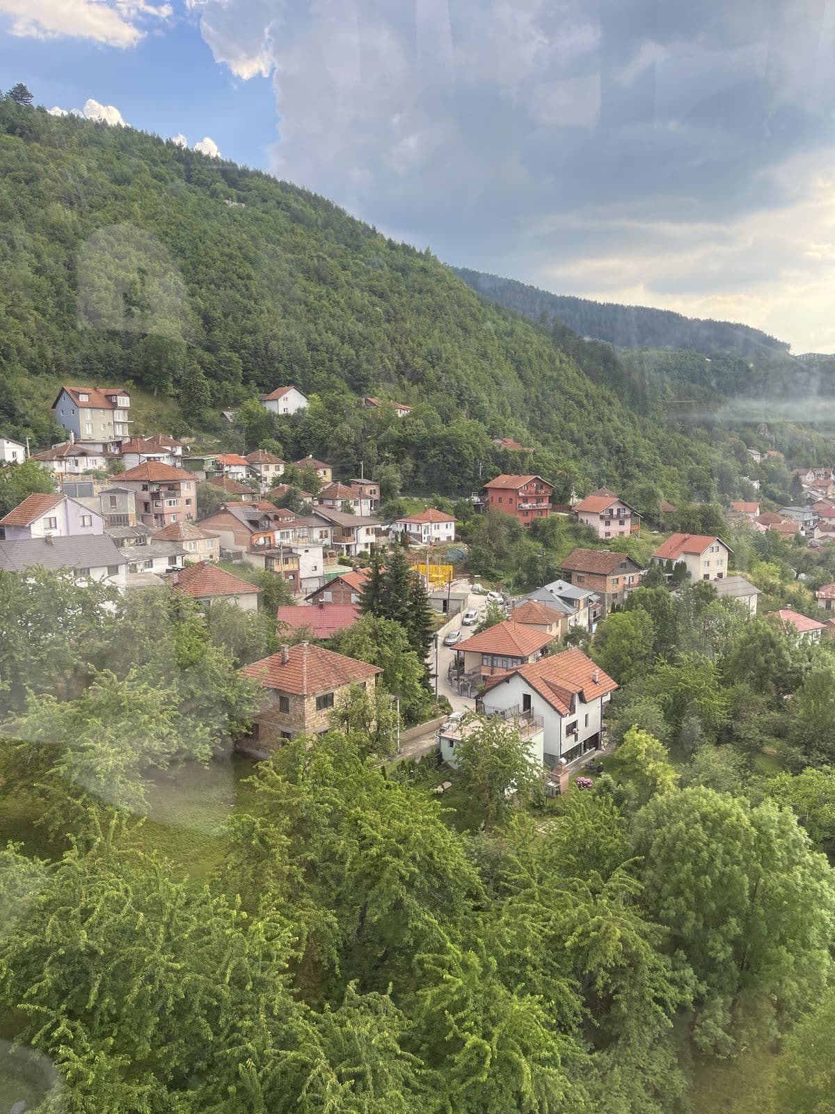 Historic Bosnian old town nestled in green hills